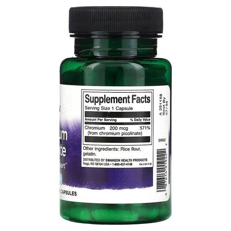 Chromium Picolinate 200 mcg 100 Cápsulas